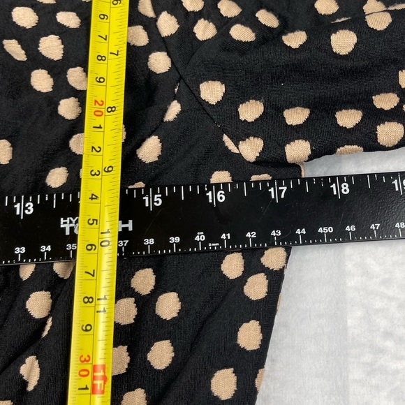 Gabby Skye Dress Womens 8 Black Cream Polka Dots Elbow Sleeves Exposed Zipper - Picture 6 of 10